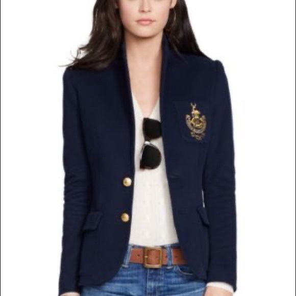 Ralph Lauren Jackets & Blazers - RALPH LAUREN CLASSIC HORSE PATCH BLAZER PETITE